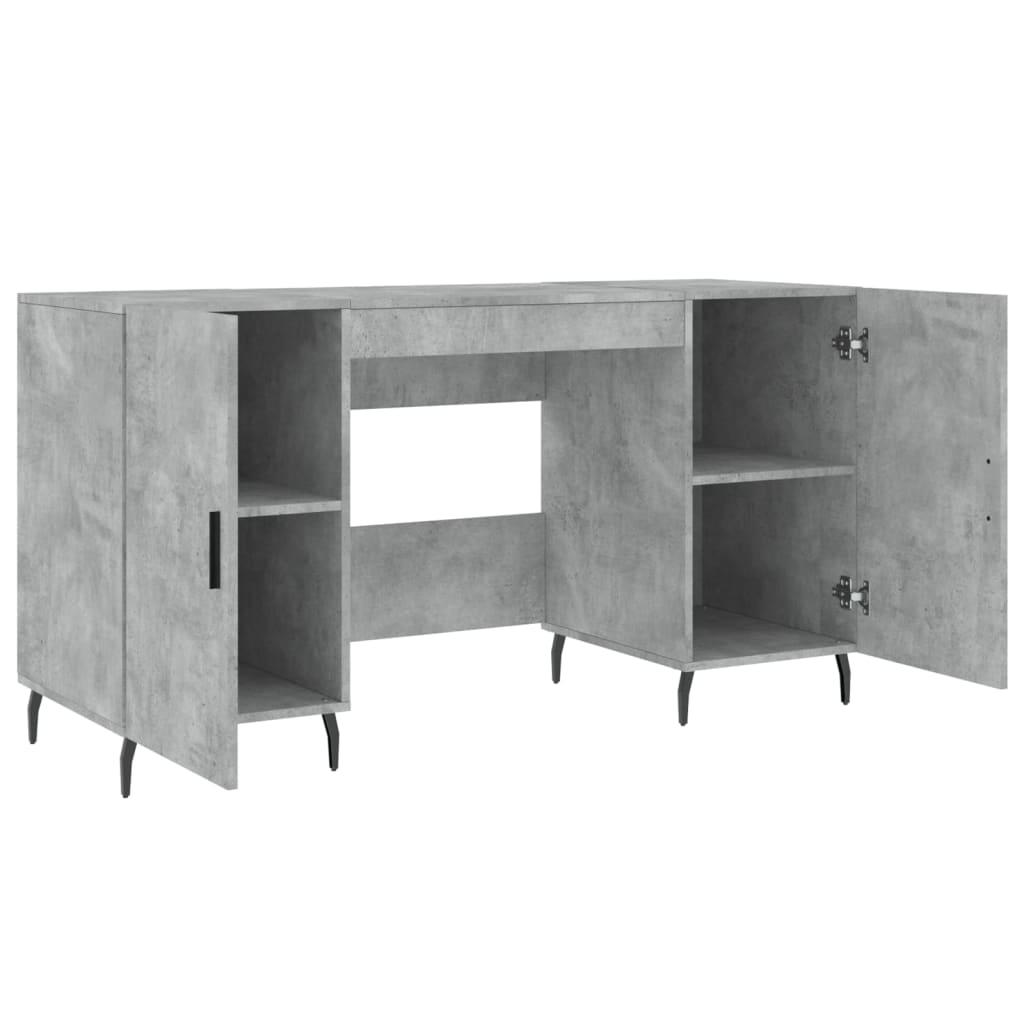 Desk Concrete Grey 140x50x75 cm Engineered Wood